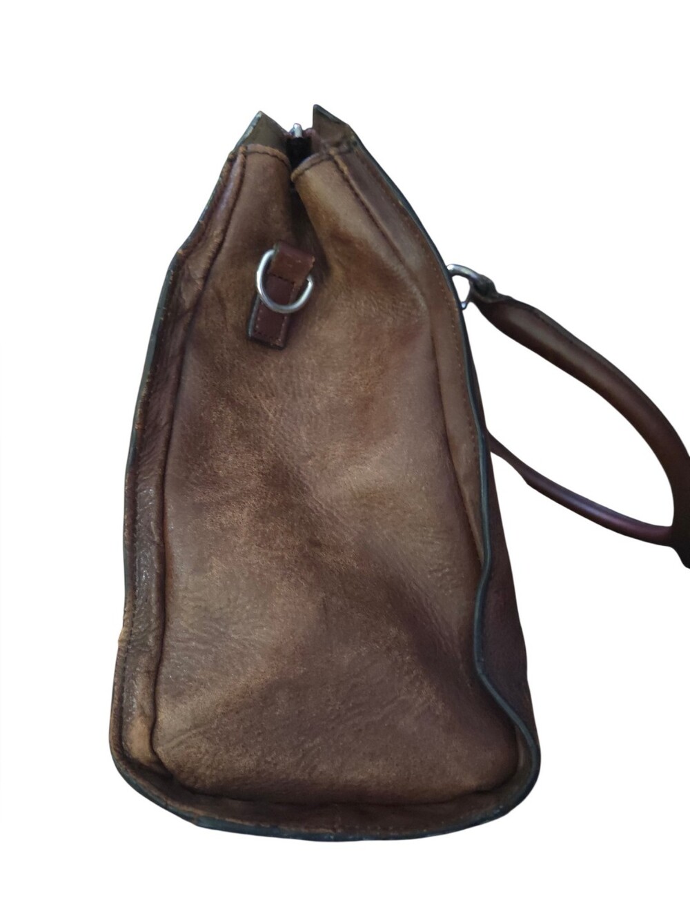 Wilsons Leather - Large Vintage Classic Brown Distressed Leather Tote Bag - Picture 3 of 16
